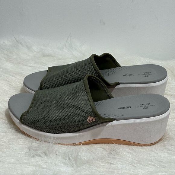 Clarks Green/Pink Step Cali Bay‎ Cloudsteppers Wedge Sandals -- 10W - Picture 7 of 12
